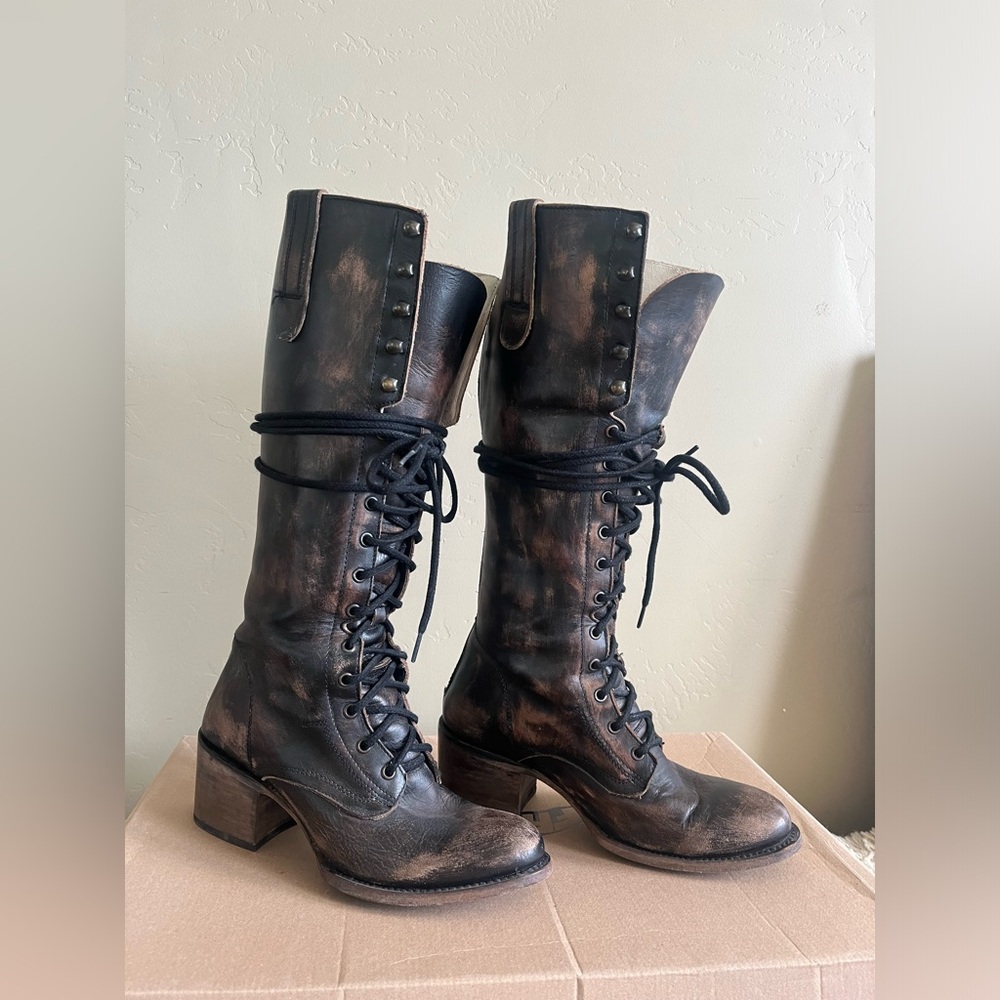 Freebird by Steven Dark Brown Lace-Up Boots - Grany - Size 10 - Picture 2 of 10